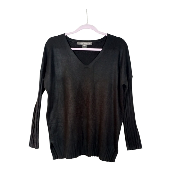 FRENCH CONNECTION ~ V-Neck Tunic Sweater - Black - Small - Picture 1 of 8